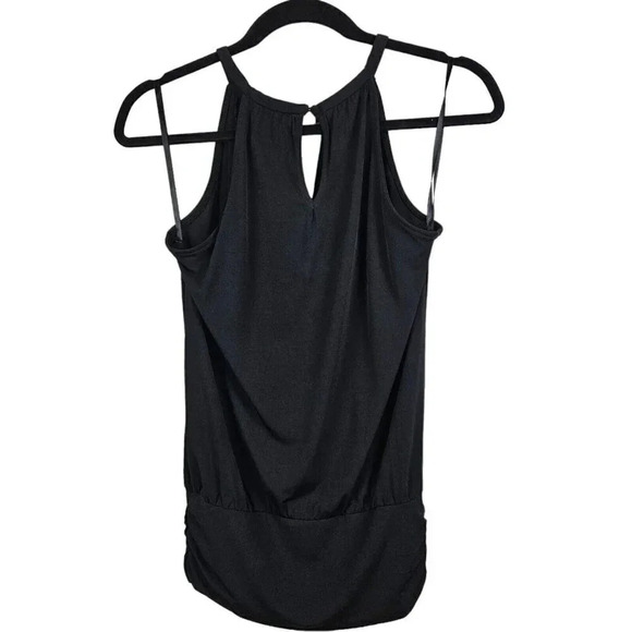 White House Black Market Black Halter Top Blouse Sleeveless Size X Small WHBM XS - Picture 4 of 9